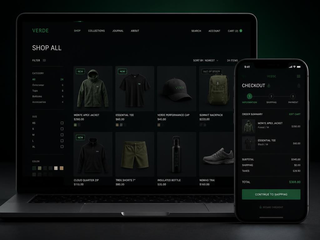 Commerce Storefront concept website design