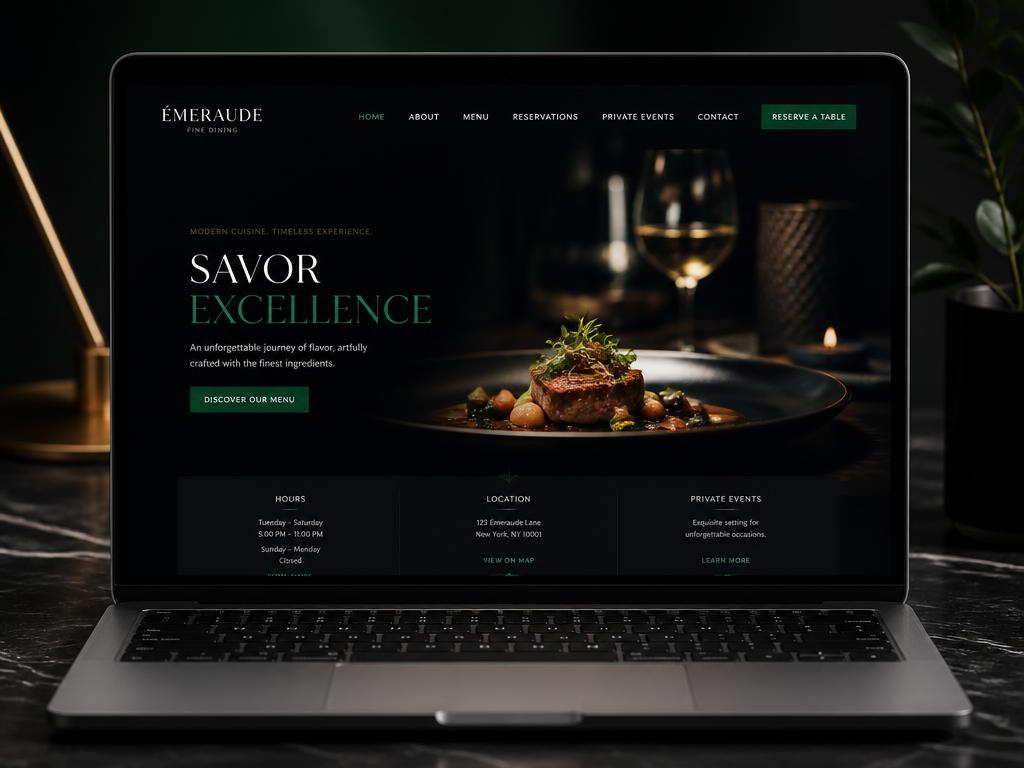 Restaurant Experience concept website design